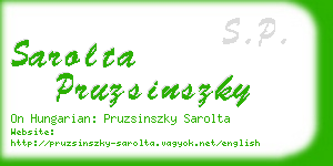 sarolta pruzsinszky business card